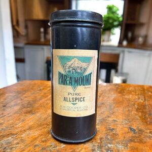 Vintage Allspice Metal Tin With Lid REPRO Spice Tea Coffee Storage Advertising